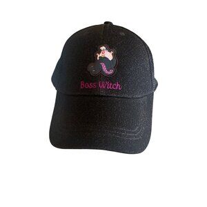 NWT Disney Ursula "Boss Witch" Black Glitter Hat Adjustable
